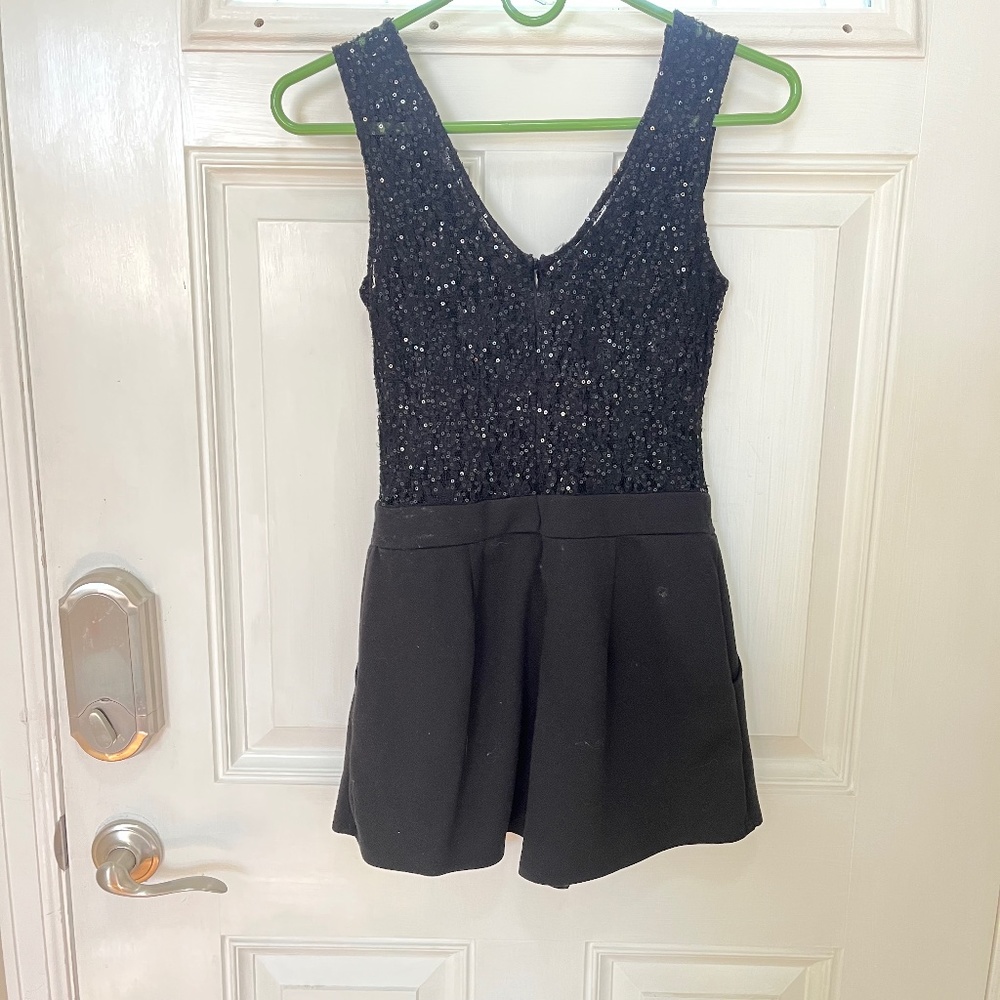 Black sequin romper